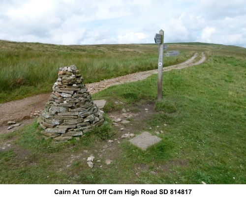 Cairn at turn off Cam High Road