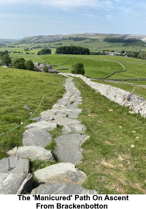 he 'manicured' path on the ascent from Brackenbottom, comprising large stones.