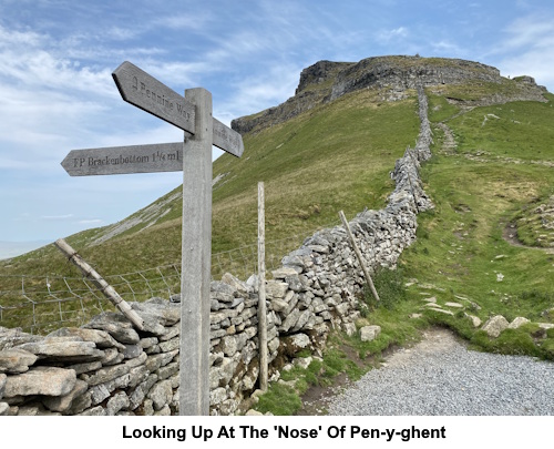 Looking up at the 'nose' of Pen-y-ghent
