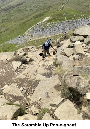 The scramble section of the ascent on Pen-y-ghent