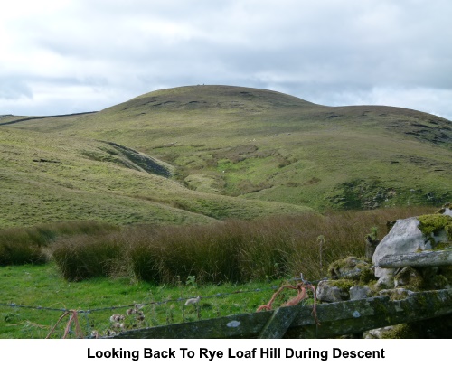 Looking back to Rye Loaf Hill during the decsent.