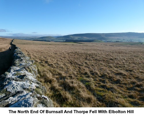View to the north end of Burnsall and Thorpe Fell with Elbolton Hill.