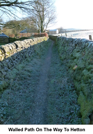 The walled path en route to Hetton.