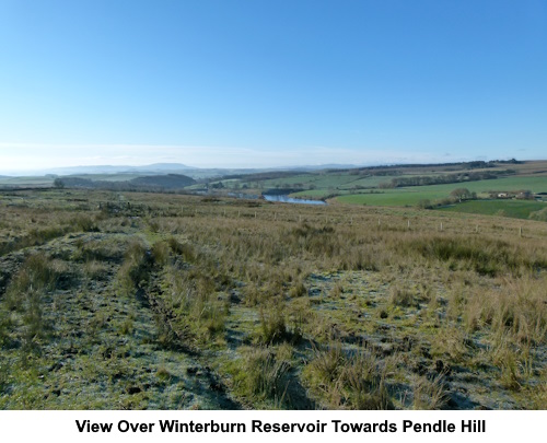 Looking over Winterburn Reservoir towards Pendle Hill.