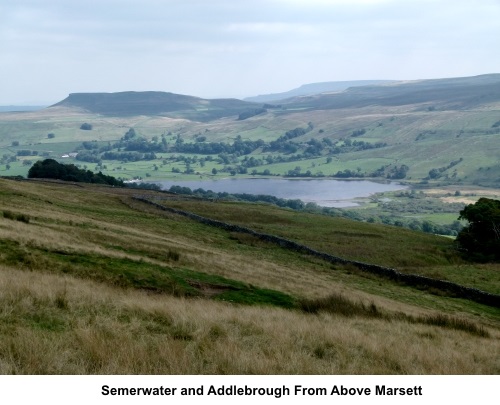 Semerwater and Addlebrough from above Marsett