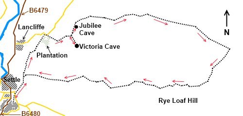 Yorkshire Dales walk Settle Round - sketch map