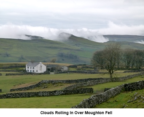 Coulds rolling over Moughton Fell