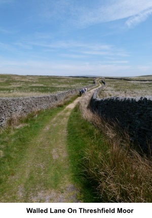 Walled lane on Threshfield Moor